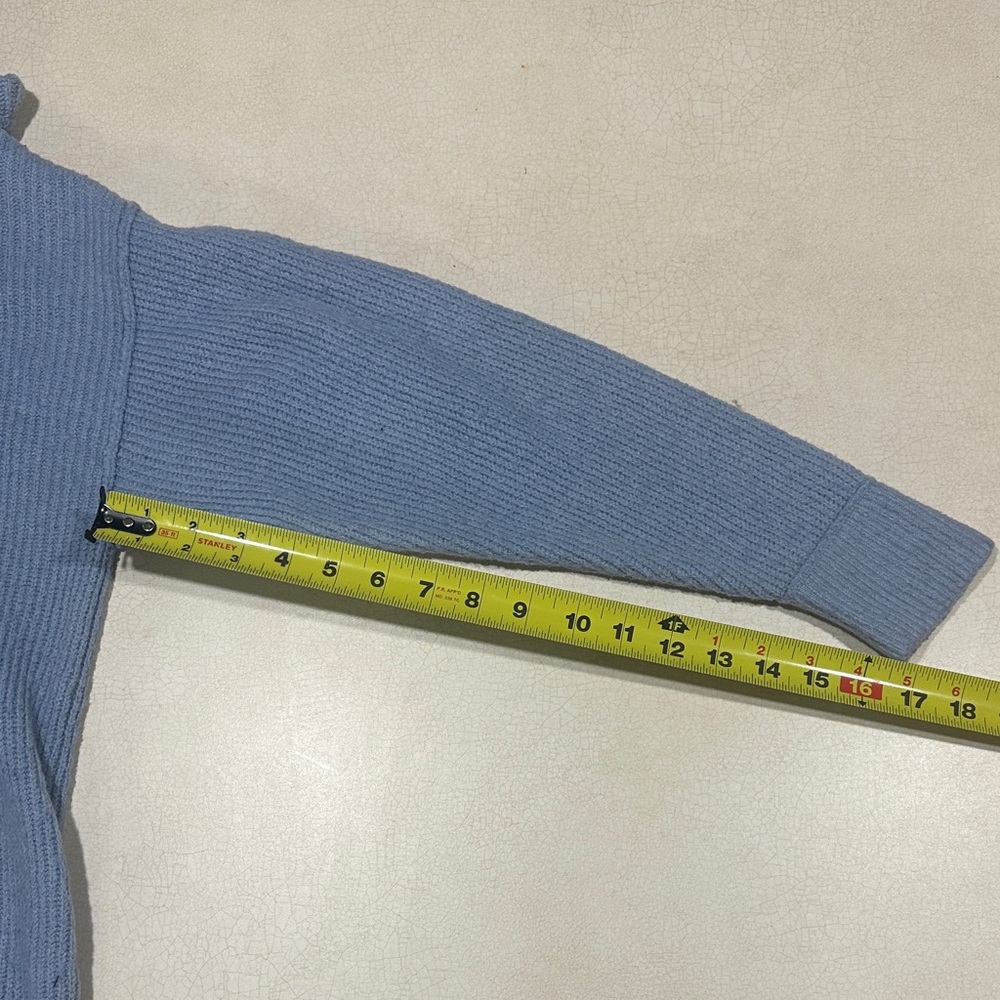 Aerie Blue Ribbed Knit Oversized Crewneck Sweater - Picture 9 of 9